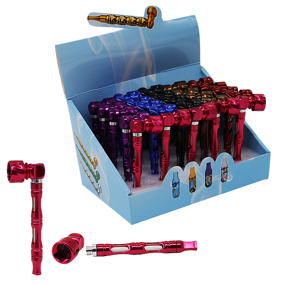Designer Twisted Metal Pipe (MTP560) | 4 inches | 25 Count Display | Assorted Colors product image